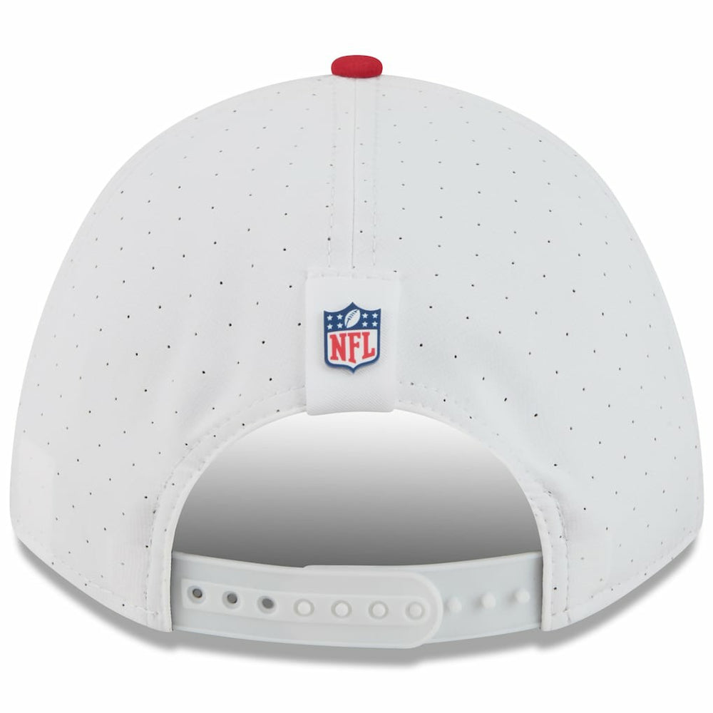 San Francisco 49ers New Era Youth 2025 NFL Training Camp A-Frame 9FORTY Adjustable Hat White/Scarlet