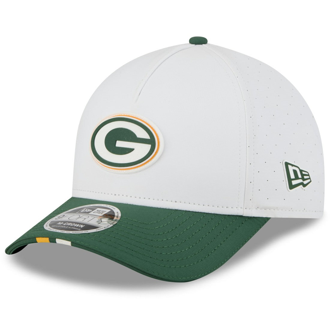 Green Bay Packers New Era Youth 2025 NFL Training Camp A-Frame 9FORTY Adjustable Hat White/Green