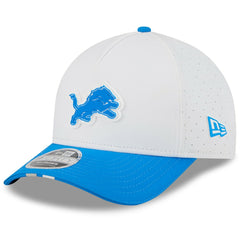 Detroit Lions New Era Youth 2025 NFL Training Camp A-Frame 9FORTY Adjustable Hat White/Blue
