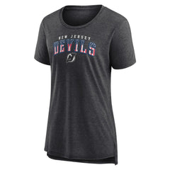 NHL New Jersey Devils Women's Proud Tri-Blend T-Shirt - Gray