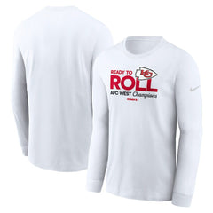 Kansas City Chiefs 2024 AFC West Division Champions Locker Room Trophy Collection Long Sleeve T-Shirt White