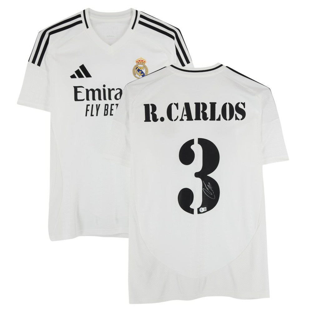 Roberto Carlos Real Madrid Autographed 2024-25 White Home Jersey BAS