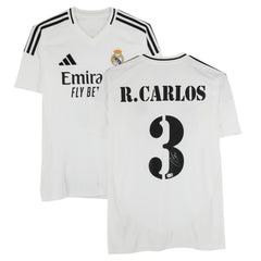 Roberto Carlos Real Madrid Autographed 2024-25 White Home Jersey BAS