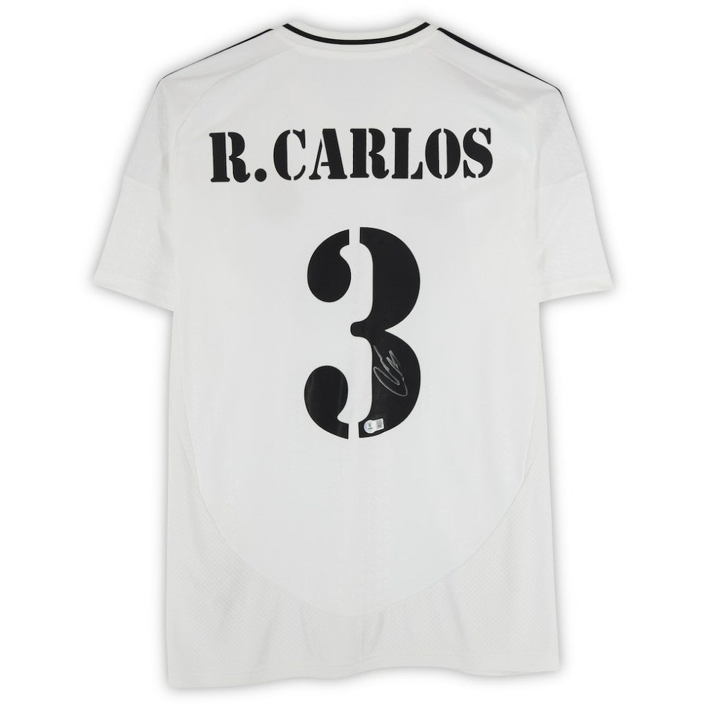 Roberto Carlos Real Madrid Autographed 2024-25 White Home Jersey BAS