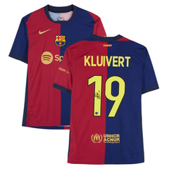 Patrick Kluivert Barcelona Autographed 2024-25 Red/Blue Home Jersey BAS