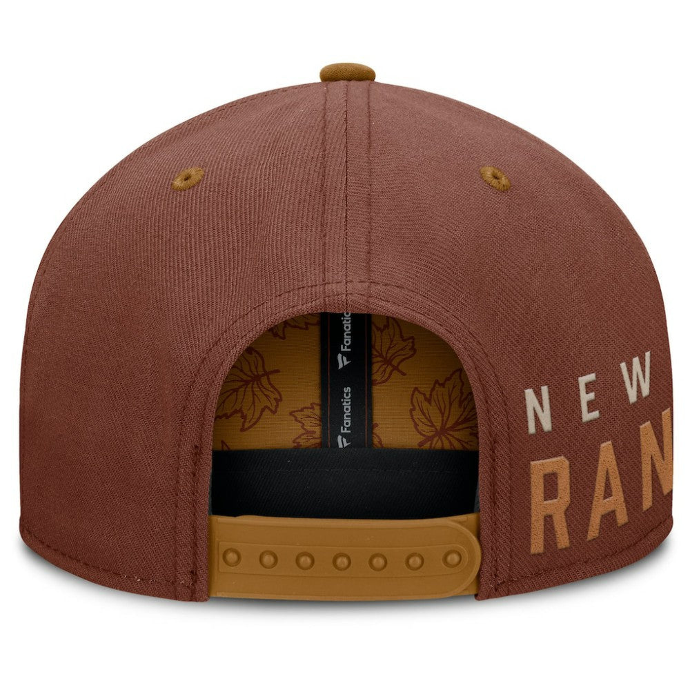 NHL New York Rangers Fanatics Fall Leaves Acreage Snapback Hat - Brown