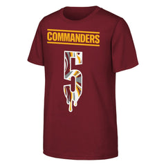 Jayden Daniels Washington Commanders Outerstuff Youth Mainliner Drip Player Name & Number T-Shirt Burgundy