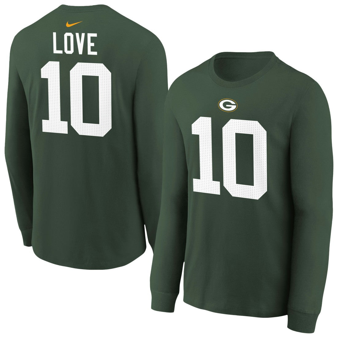 Jordan Love Green Bay Packers Youth Player Name & Number Long Sleeve T-Shirt Green