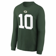 Jordan Love Green Bay Packers Youth Player Name & Number Long Sleeve T-Shirt Green