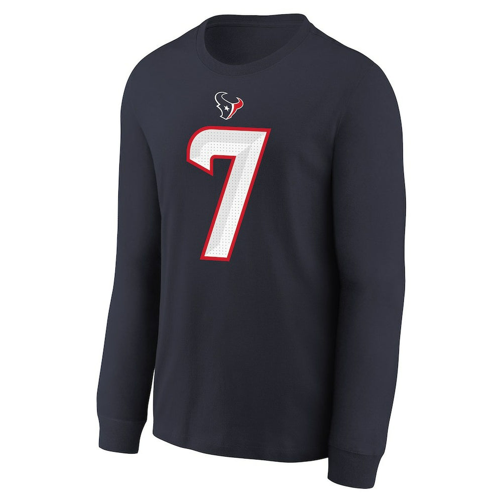C.J. Stroud Houston Texans Youth Player Name & Number Long Sleeve T-Shirt Navy
