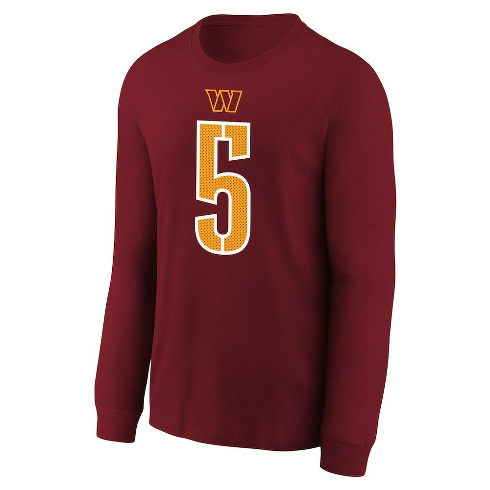 Jayden Daniels Washington Commanders Youth Player Name & Number Long Sleeve T-Shirt Burgundy