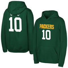 Jordan Love Green Bay Packers Outerstuff Mainliner Player Name & Number Hoodie Green