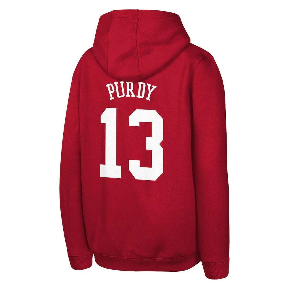 Brock Purdy San Francisco 49ers Outerstuff Mainliner Player Name & Number Hoodie Scarlet