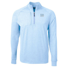 Cincinnati Bengals Cutter & Buck Raglan Adapt Eco Knit Heather Quarter-Zip Top Powder Blue