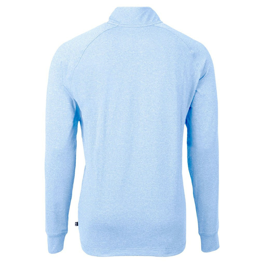 Cincinnati Bengals Cutter & Buck Raglan Adapt Eco Knit Heather Quarter-Zip Top Powder Blue