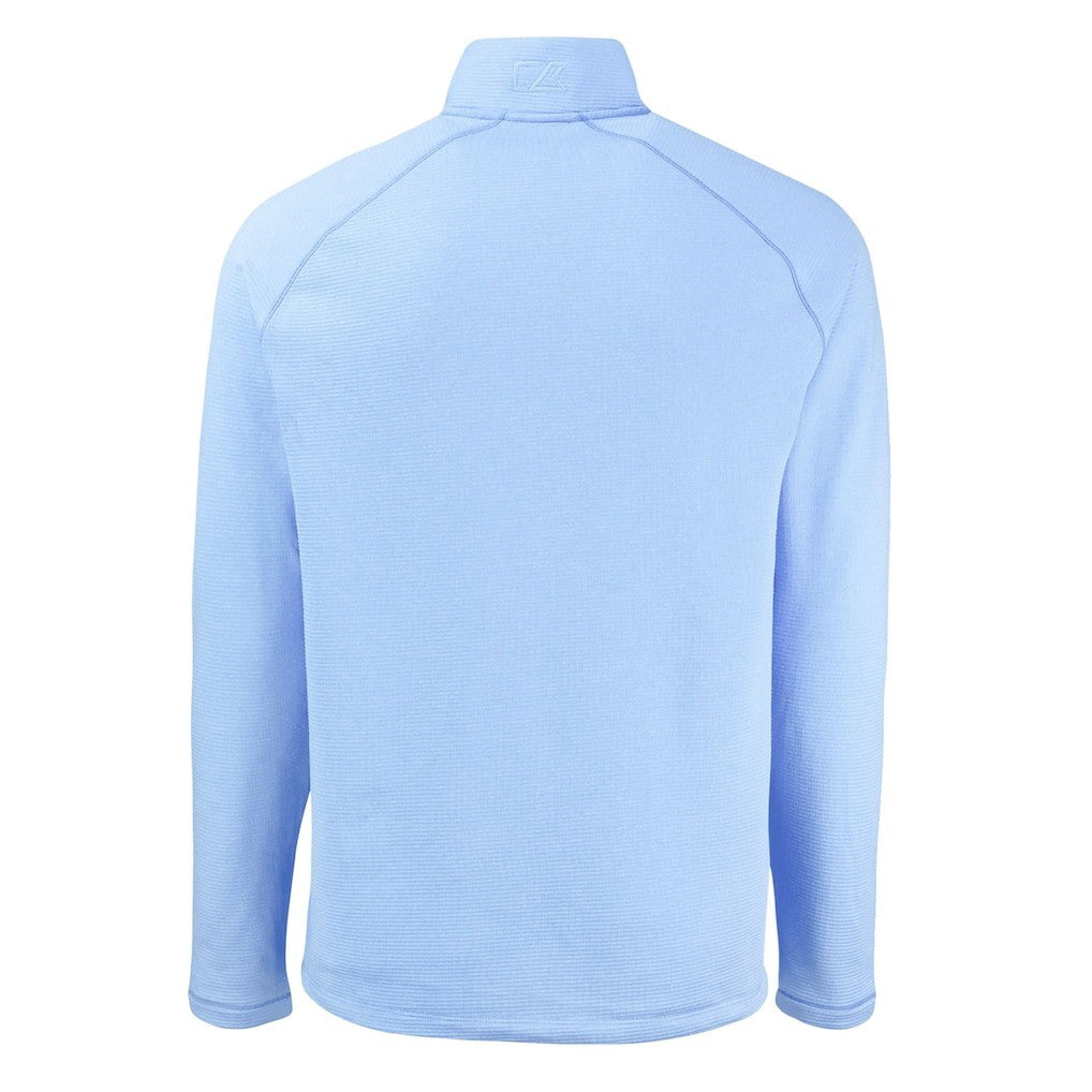Cleveland Browns Cutter & Buck Peshastin Eco Fleece Recycled Raglan Quarter-Zip Top Powder Blue