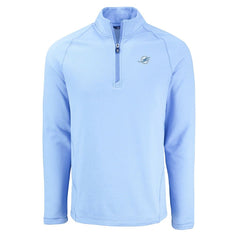 Miami Dolphins Cutter & Buck Peshastin Eco Fleece Recycled Raglan Quarter-Zip Top Powder Blue