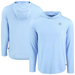 San Francisco 49ers Men's Cutter & Buck Coastline Epic Comfort Eco Recycled Men's Hooded Shirt Powder Blue