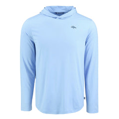 Denver Broncos Men's Cutter & Buck Coastline Epic Comfort Eco Recycled Men's Hooded Shirt Powder Blue