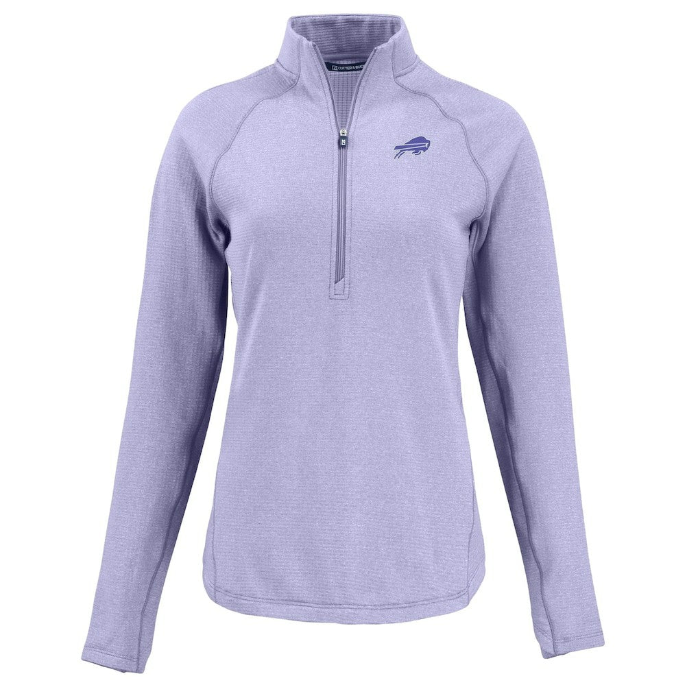 Buffalo Bills Cutter & Buck Women's Peshastin Eco Fleece Recycled Half-Zip Top Purple