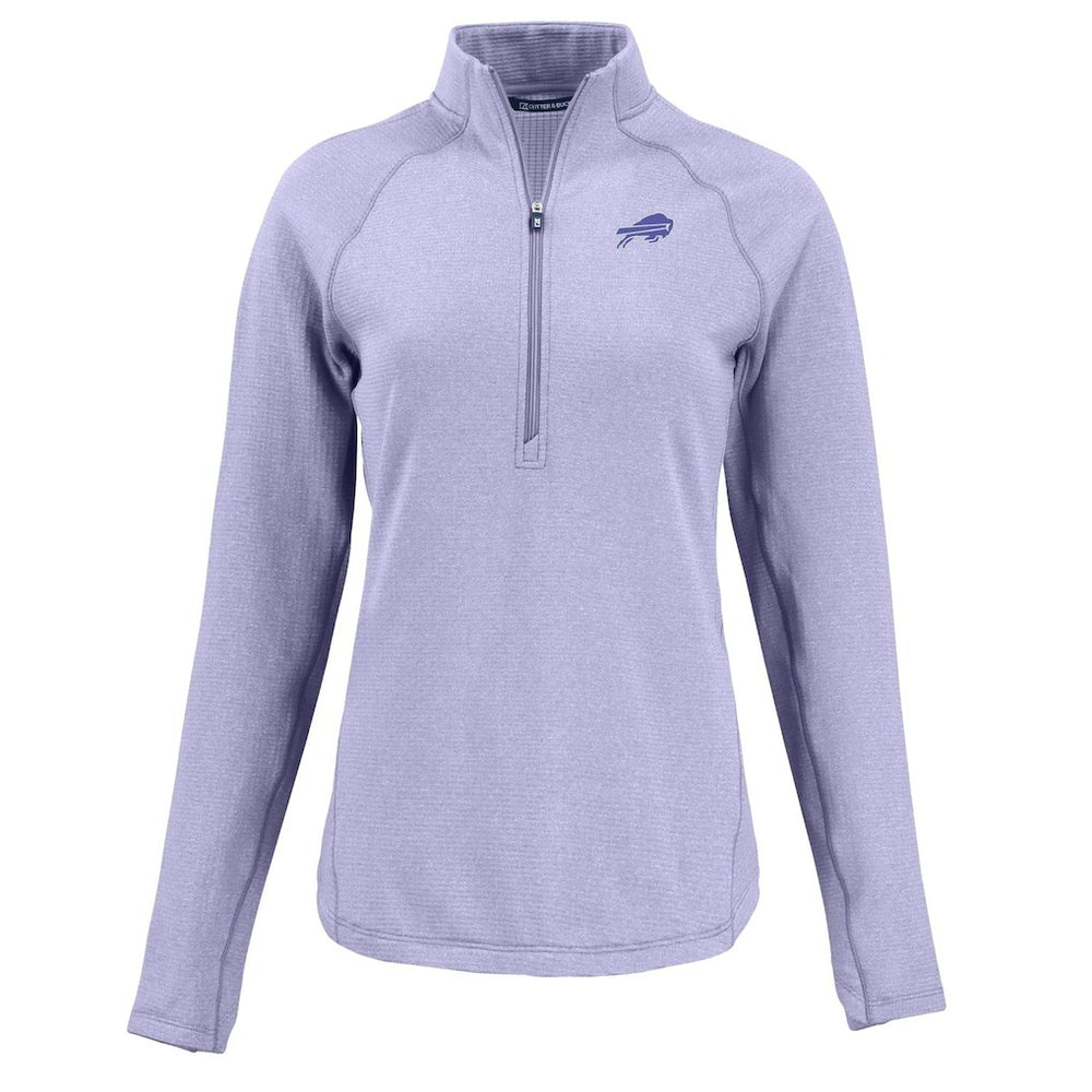 Buffalo Bills Cutter & Buck Women's Peshastin Eco Fleece Recycled Half-Zip Top Purple