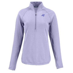 Carolina Panthers Cutter & Buck Women's Peshastin Eco Fleece Recycled Half-Zip Top Purple