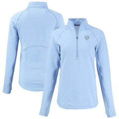 Chicago Bears Cutter & Buck Women's Peshastin Eco Fleece Recycled Half-Zip Top Powder Blue