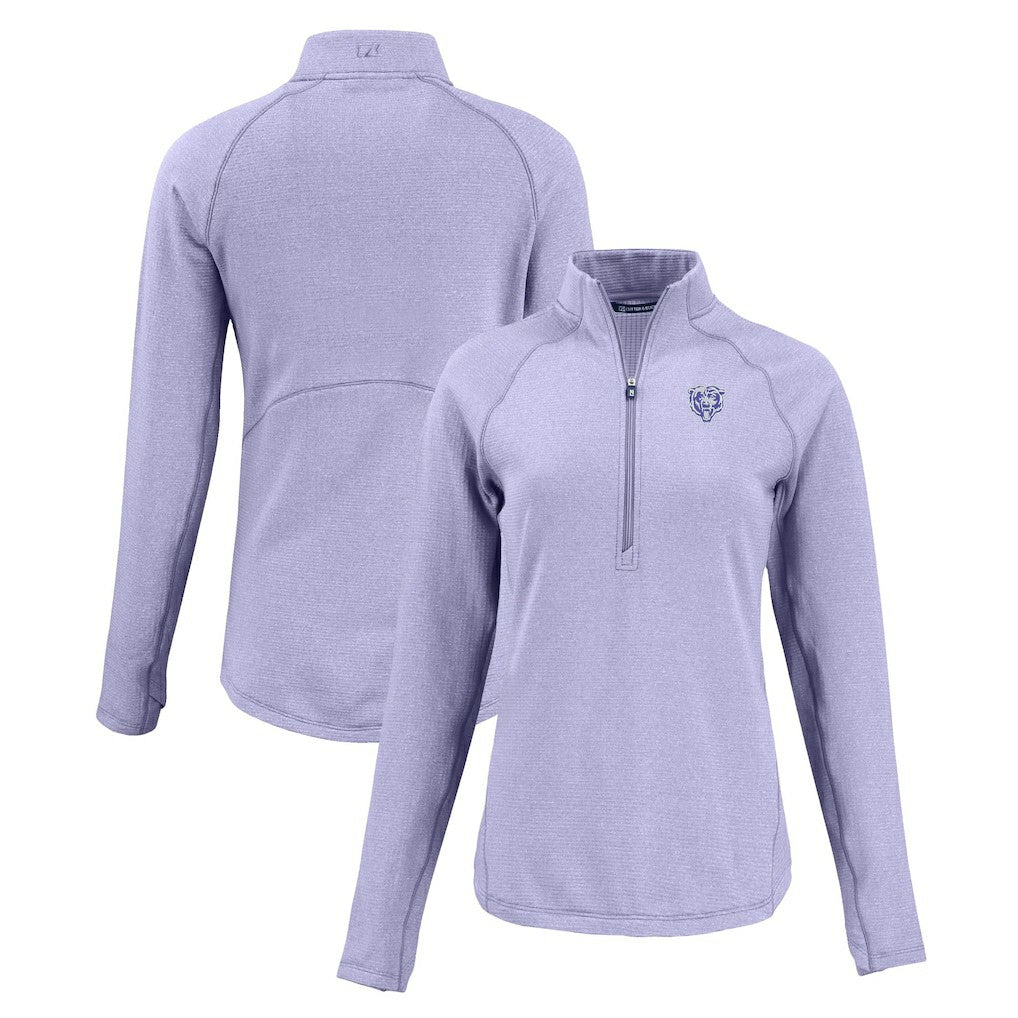 Chicago Bears Cutter & Buck Women's Peshastin Eco Fleece Recycled Half-Zip Top Purple