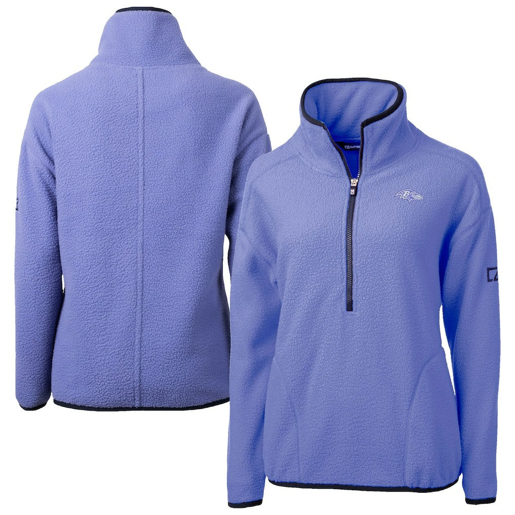 Baltimore Ravens Cutter & Buck Women's Cascade Eco Fleece Half-Zip Jacket Lavender