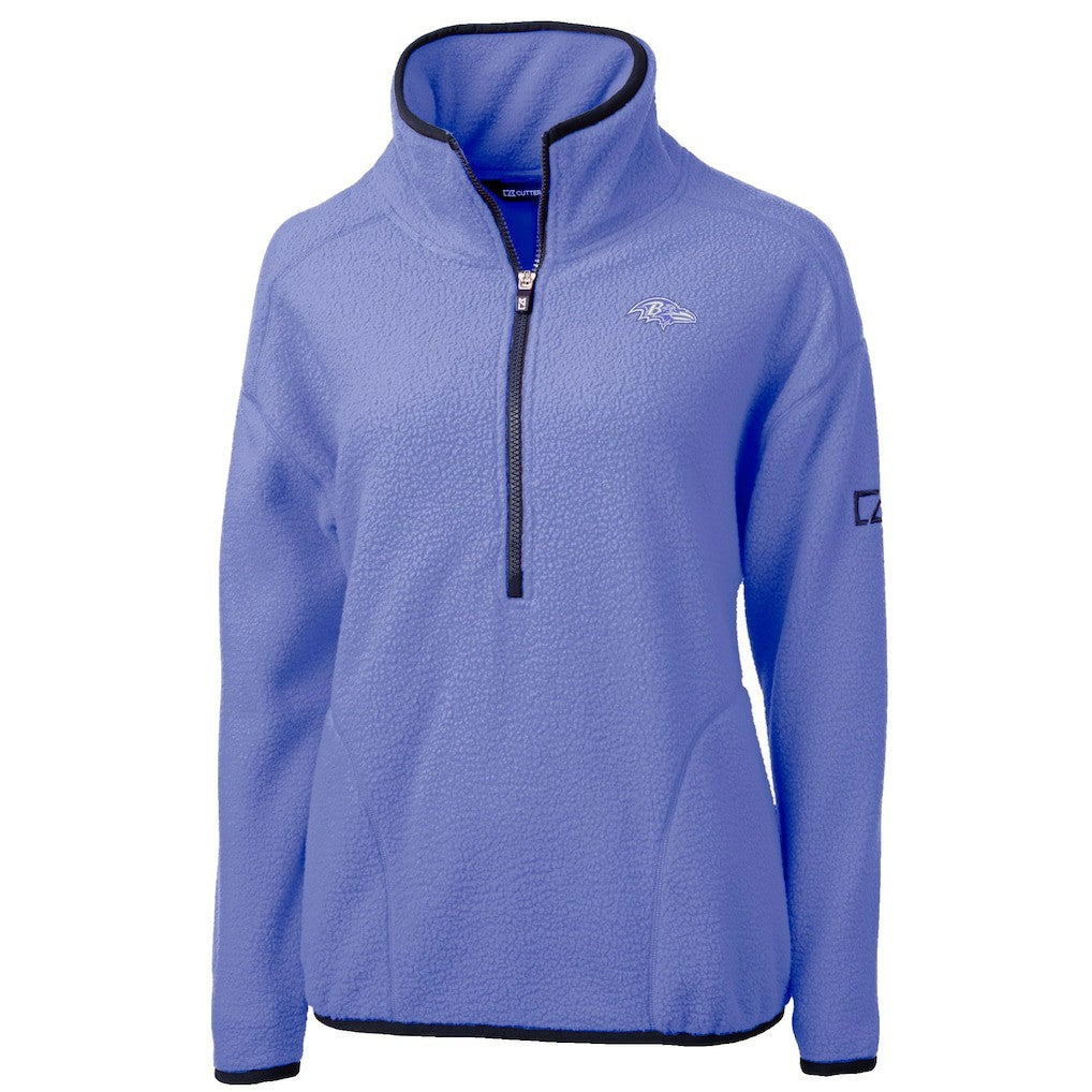 Baltimore Ravens Cutter & Buck Women's Cascade Eco Fleece Half-Zip Jacket Lavender