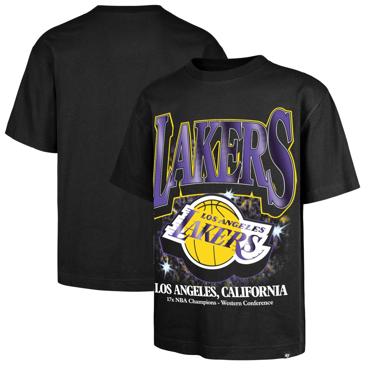 Los Angeles Lakers '47 Past Champs Collection Flashbulb Foundation T-Shirt Black