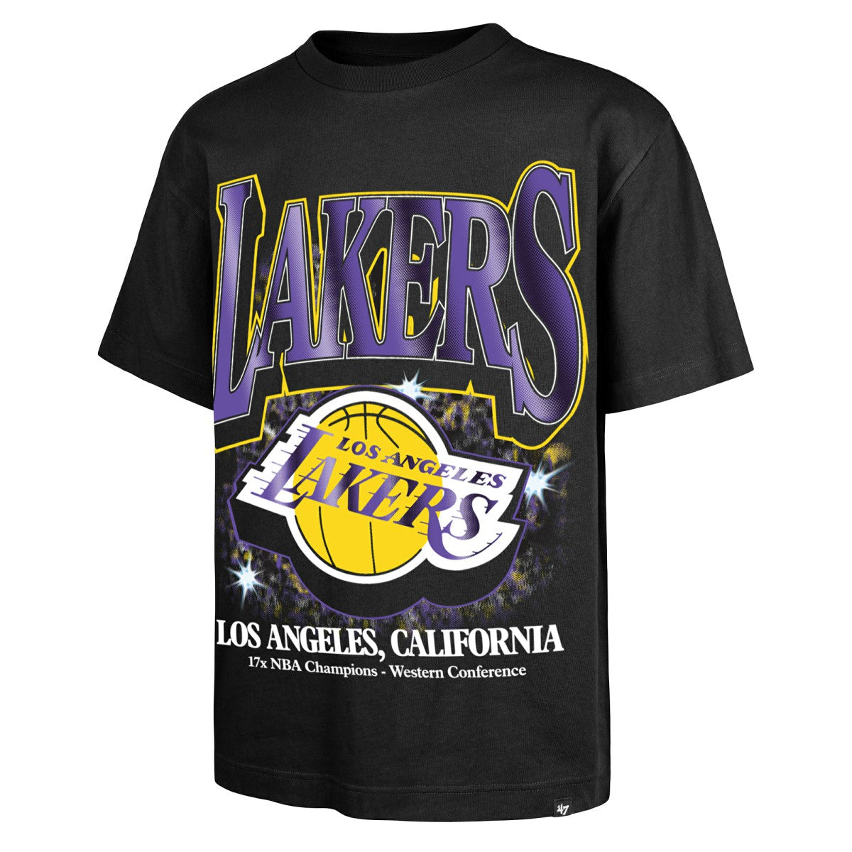 Los Angeles Lakers '47 Past Champs Collection Flashbulb Foundation T-Shirt Black