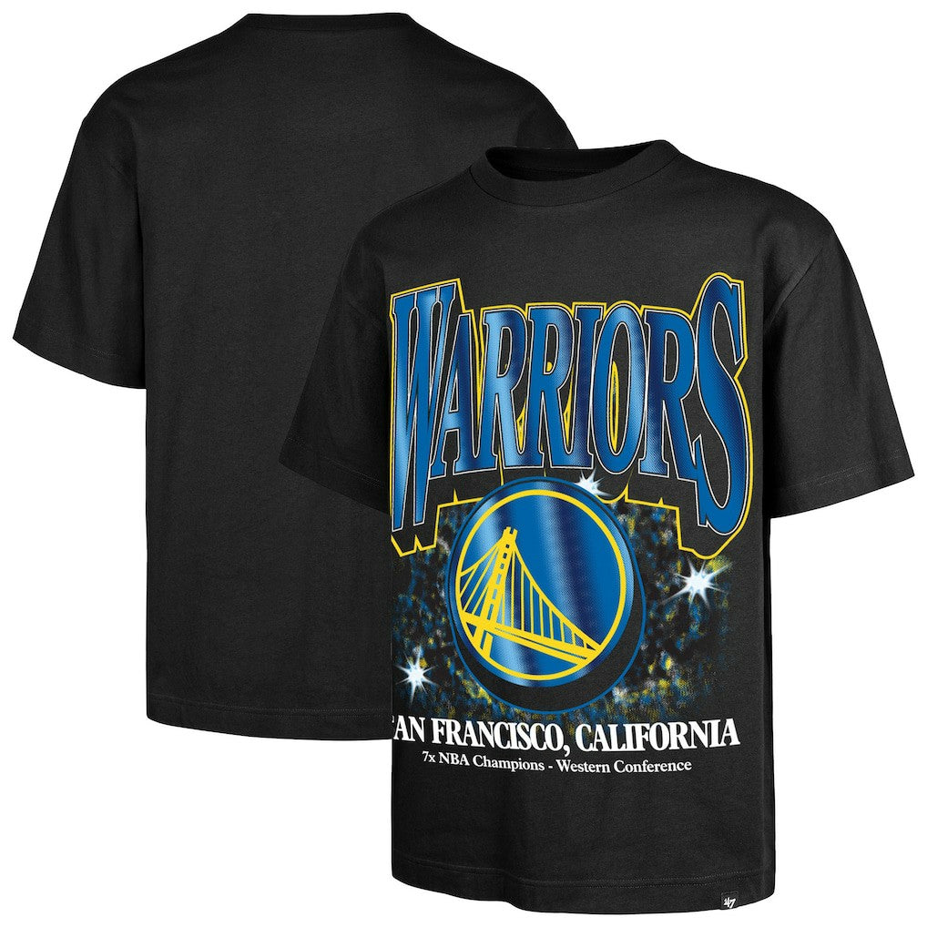 Golden State Warriors '47 Past Champs Collection Flashbulb Foundation T-Shirt Black