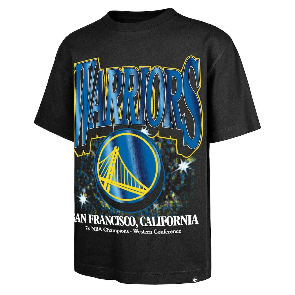 Golden State Warriors '47 Past Champs Collection Flashbulb Foundation T-Shirt Black