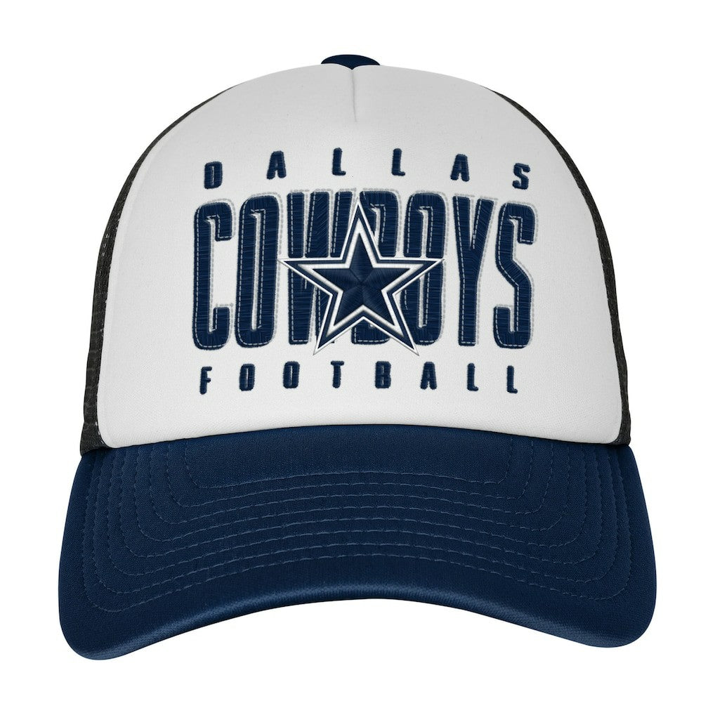 Dallas Cowboys Outerstuff Youth Essentials Trucker Adjustable Hat White