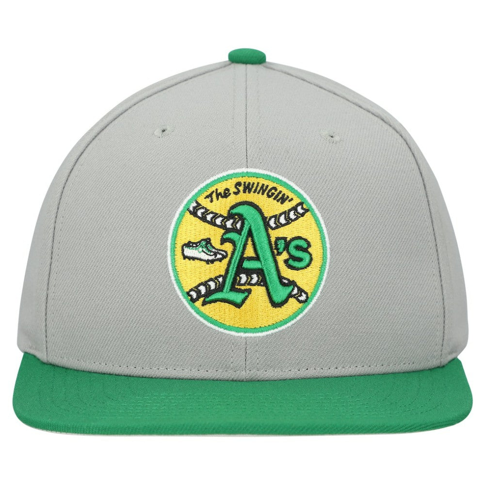 Athletics Mitchell & Ness Cooperstown Collection Basic Flip Snapback Hat - Gray Hats