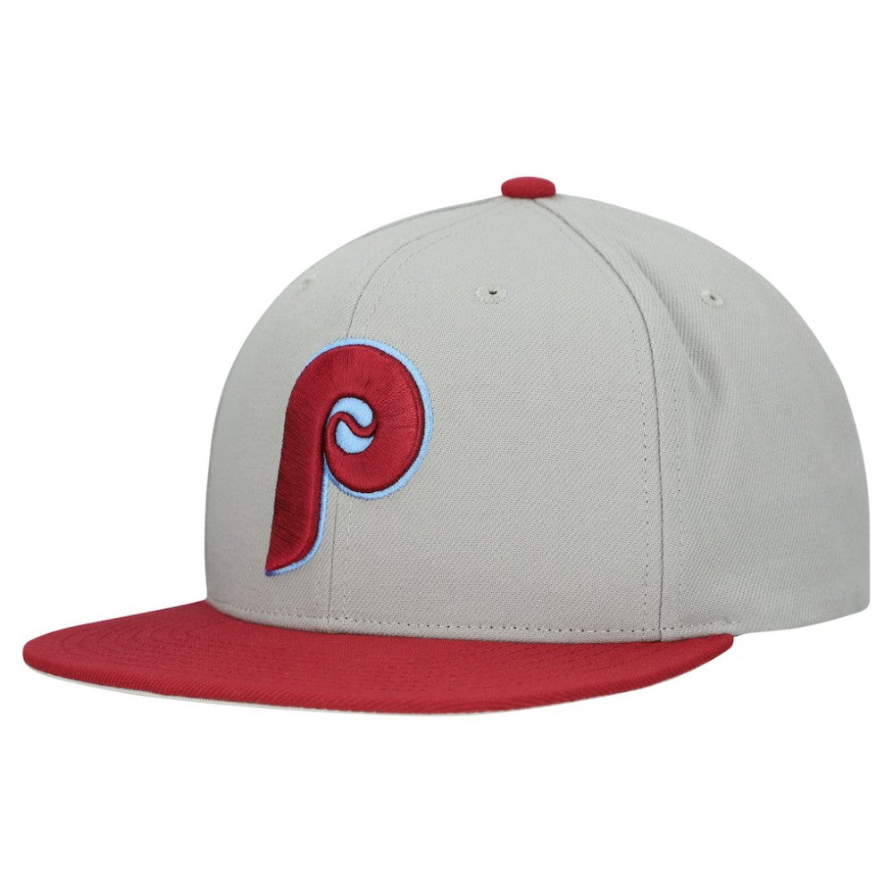 Philadelphia Phillies Mitchell & Ness Cooperstown Collection Basic Flip Snapback Hat - Gray Hats