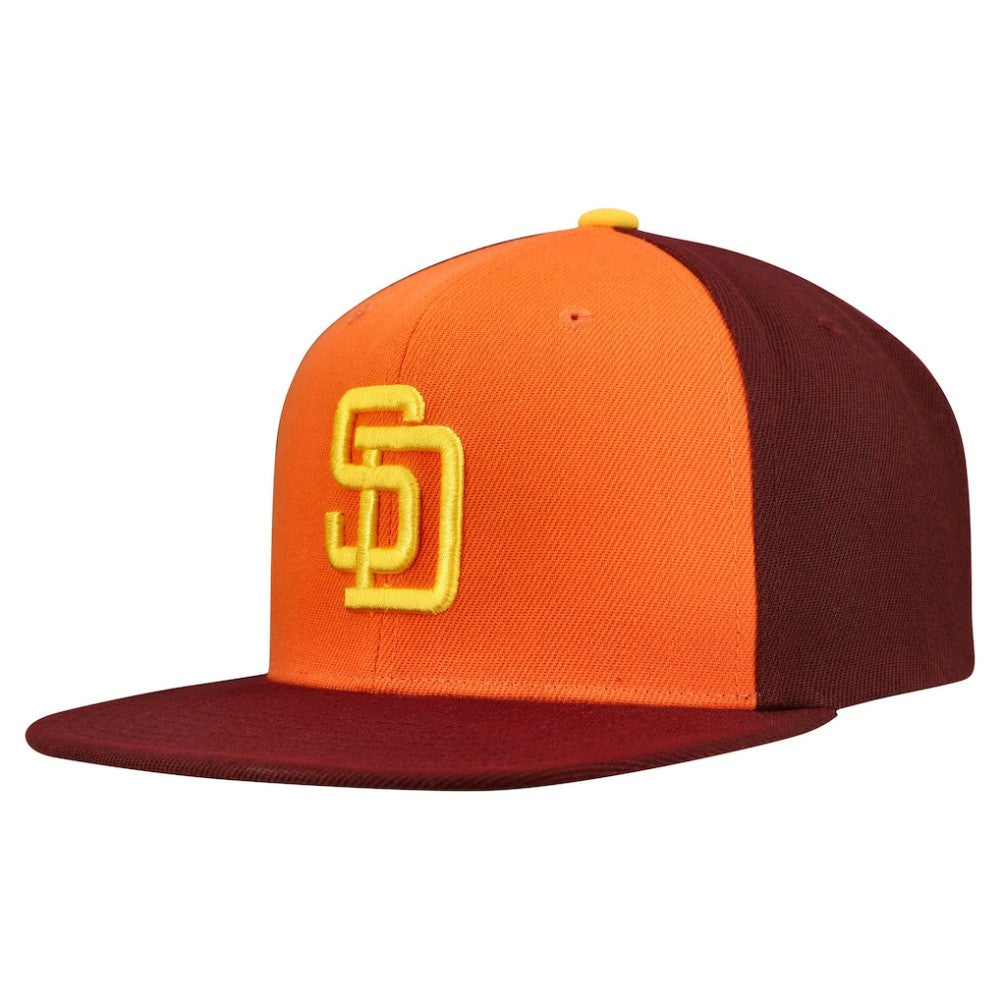San Diego Padres Mitchell & Ness Cooperstown Collection Basic Flip Snapback Hat - Orange/Brown Hats