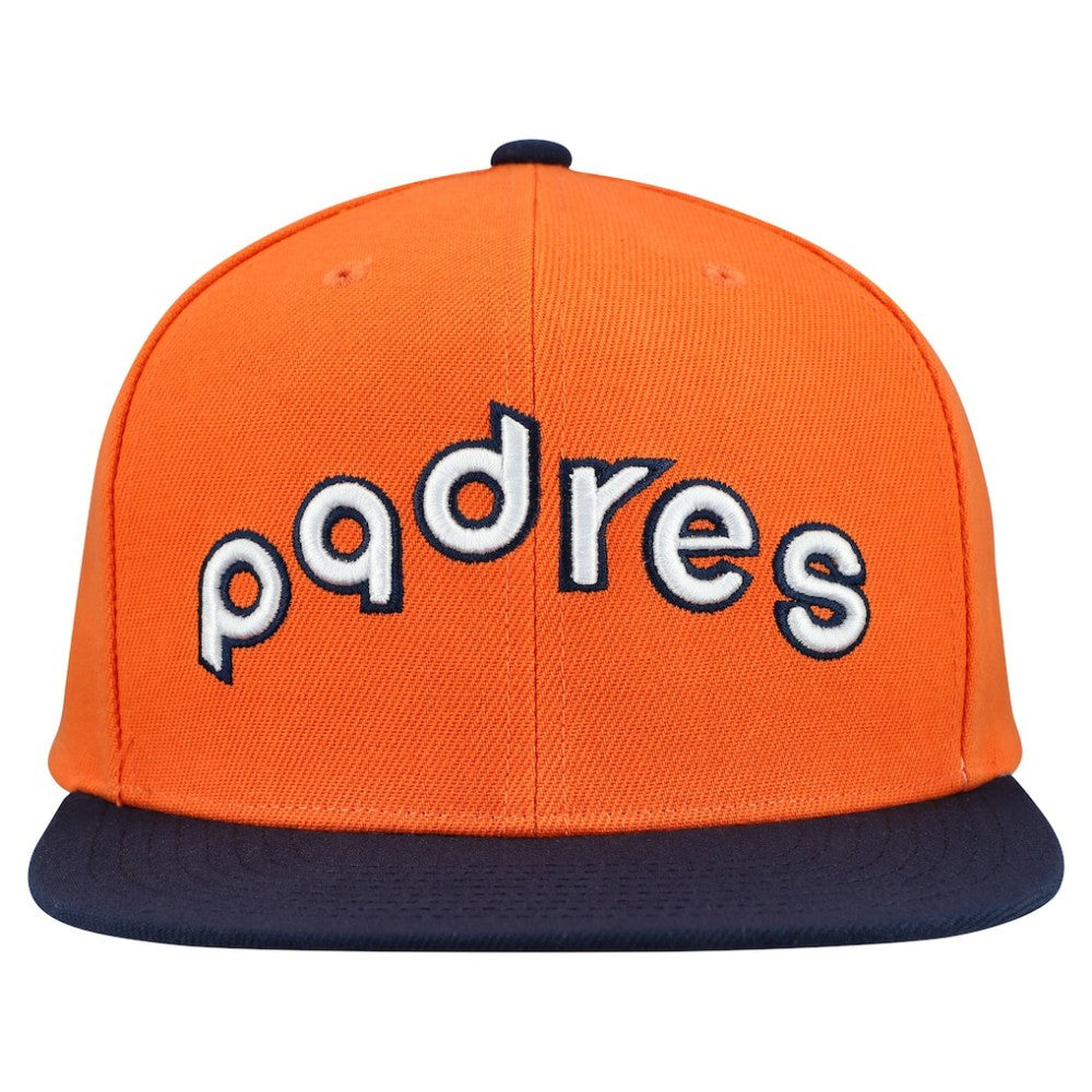 San Diego Padres Mitchell & Ness Cooperstown Collection Basic Flip Snapback Hat - Orange Hats