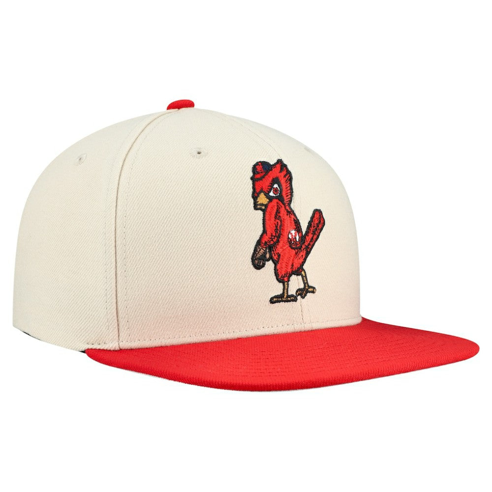 St. Louis Cardinals Mitchell & Ness Cooperstown Collection Basic Flip Snapback Hat - Cream Hats