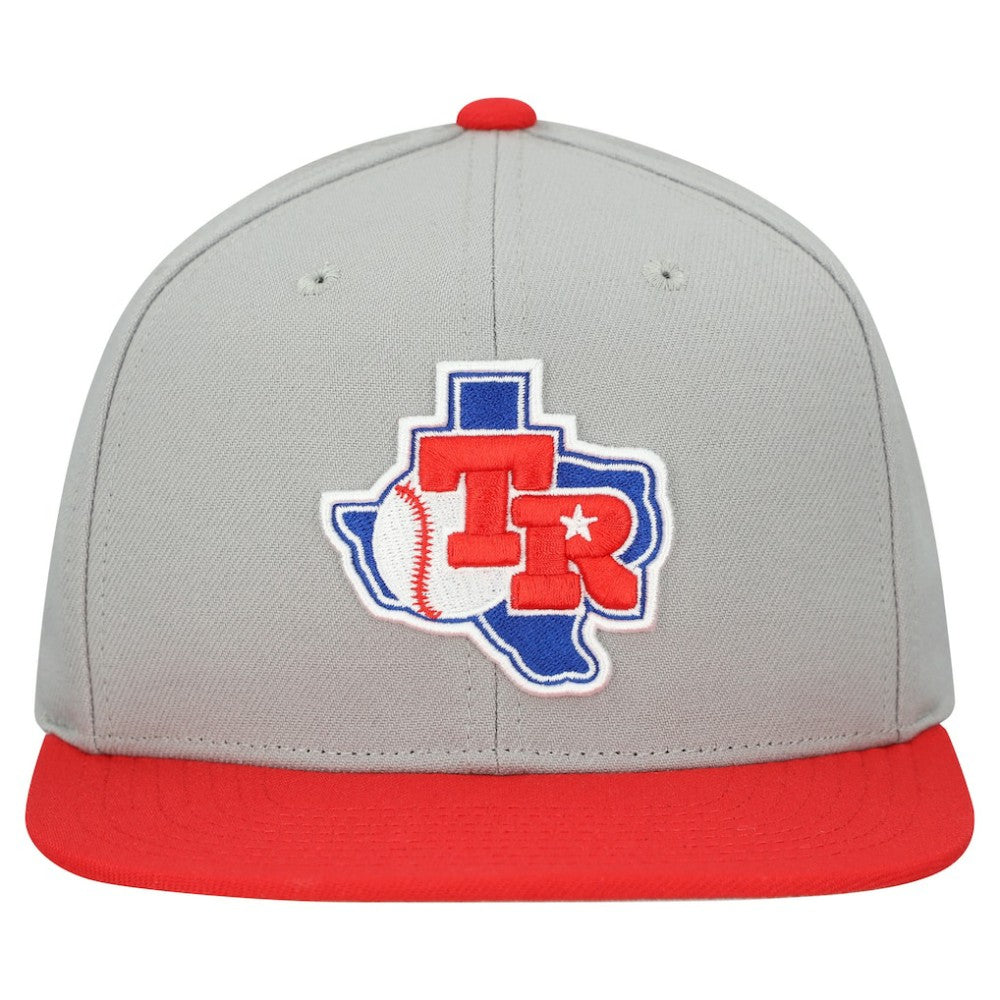 Texas Rangers Mitchell & Ness Cooperstown Collection Basic Flip Snapback Hat - Gray Hats
