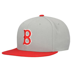 Boston Red Sox Mitchell & Ness Cooperstown Collection Basic Flip Snapback Hat - Gray Hats