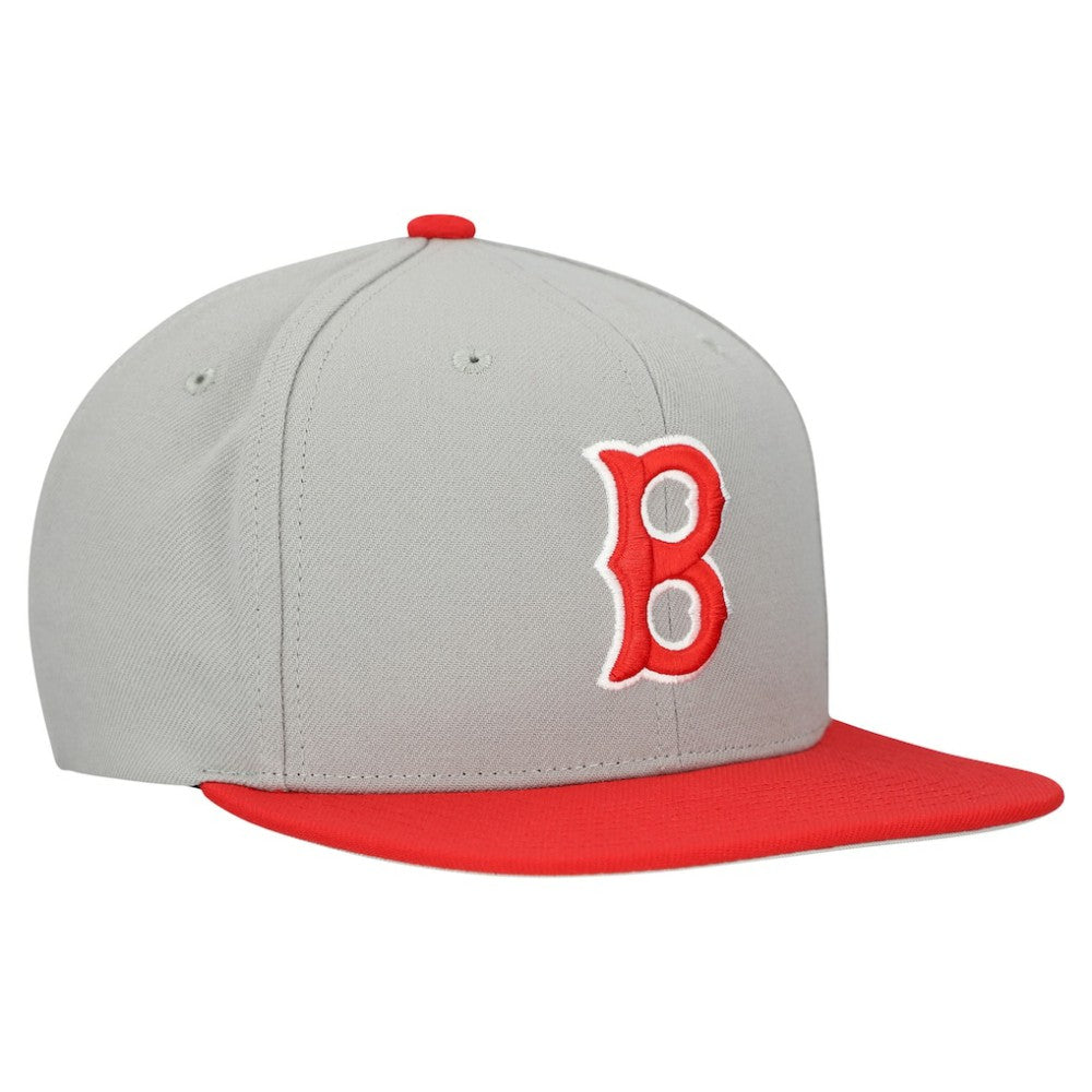 Boston Red Sox Mitchell & Ness Cooperstown Collection Basic Flip Snapback Hat - Gray Hats