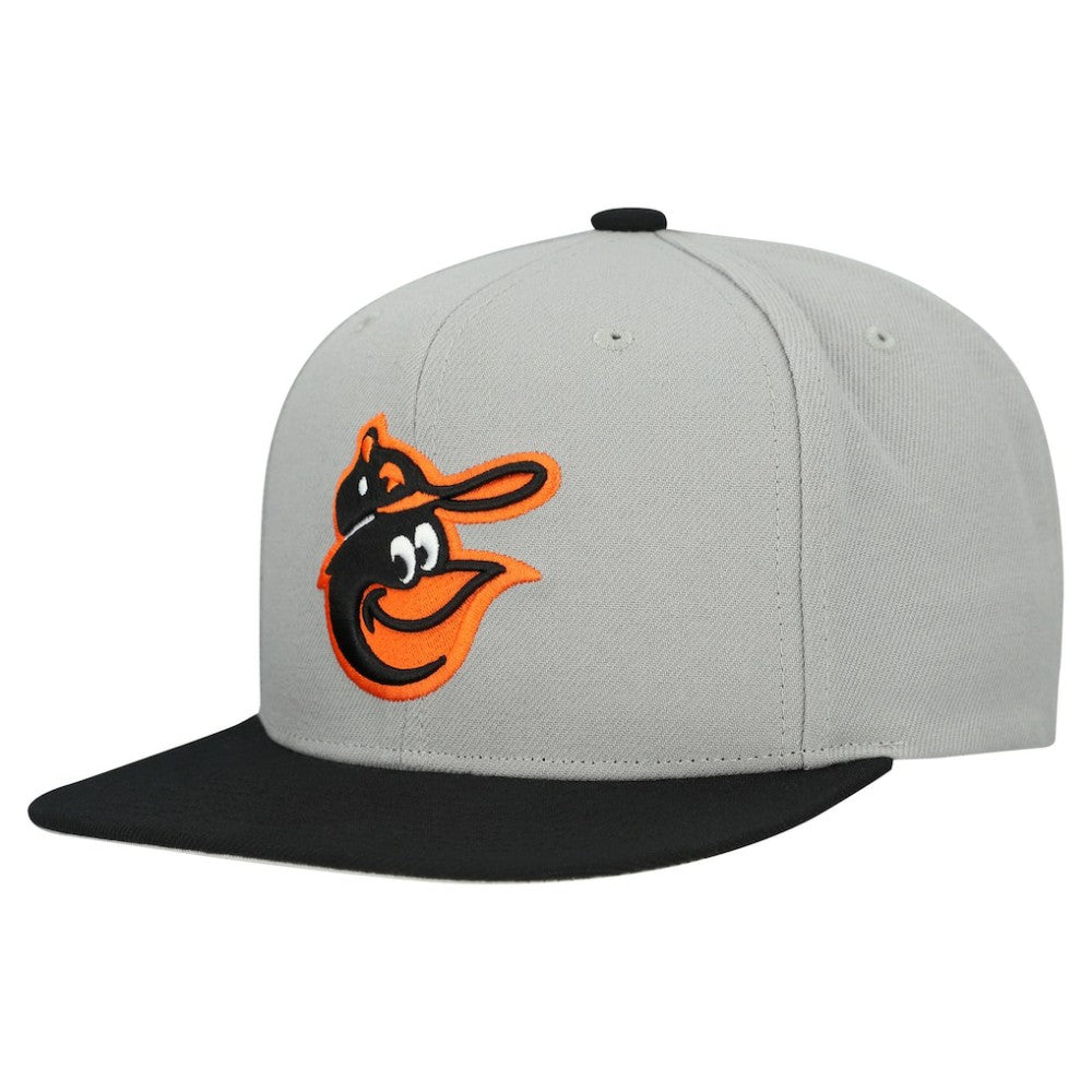 Baltimore Orioles Mitchell & Ness Cooperstown Collection Basic Flip Snapback Hat - Gray Hats