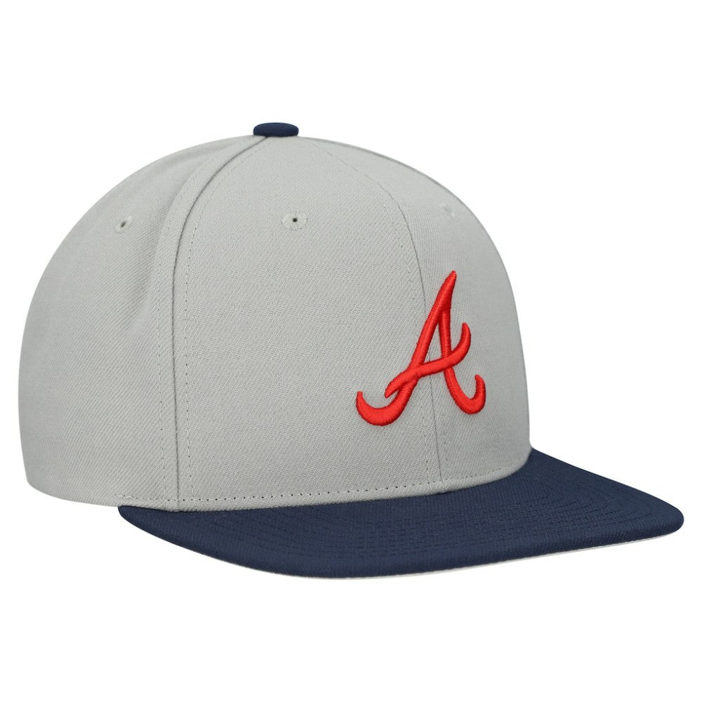 Atlanta Braves Mitchell & Ness Basic Flip Snapback Hat - Gray Hats