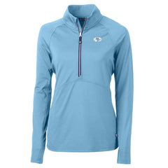 San Francisco 49ers Cutter & Buck Women's Adapt Eco Knit Stretch Recycled Half-Zip Top Powder Blue