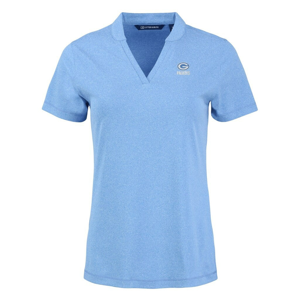 Green Bay Packers Cutter & Buck Women's Forge Heathered Stretch Blade Top Powder Blue
