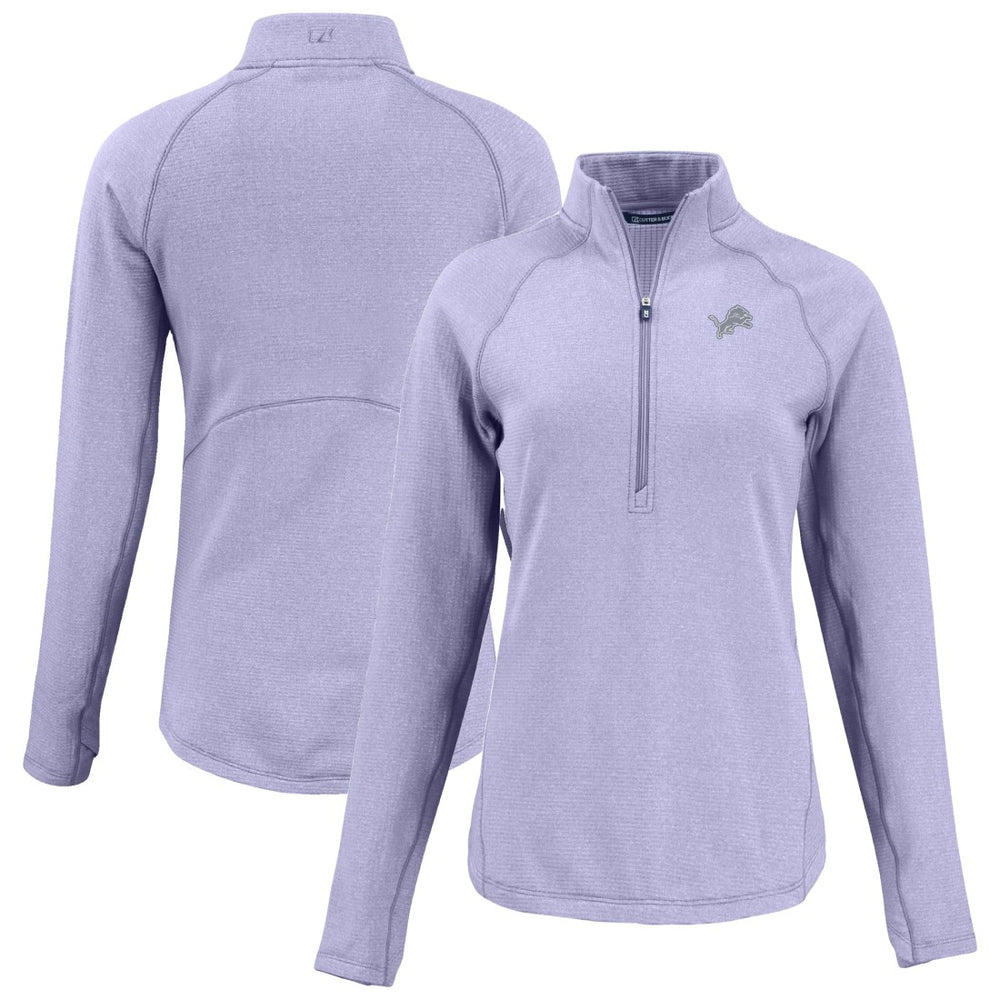 Detroit Lions Cutter & Buck Women's Peshastin Eco Fleece Recycled Half-Zip Top Purple