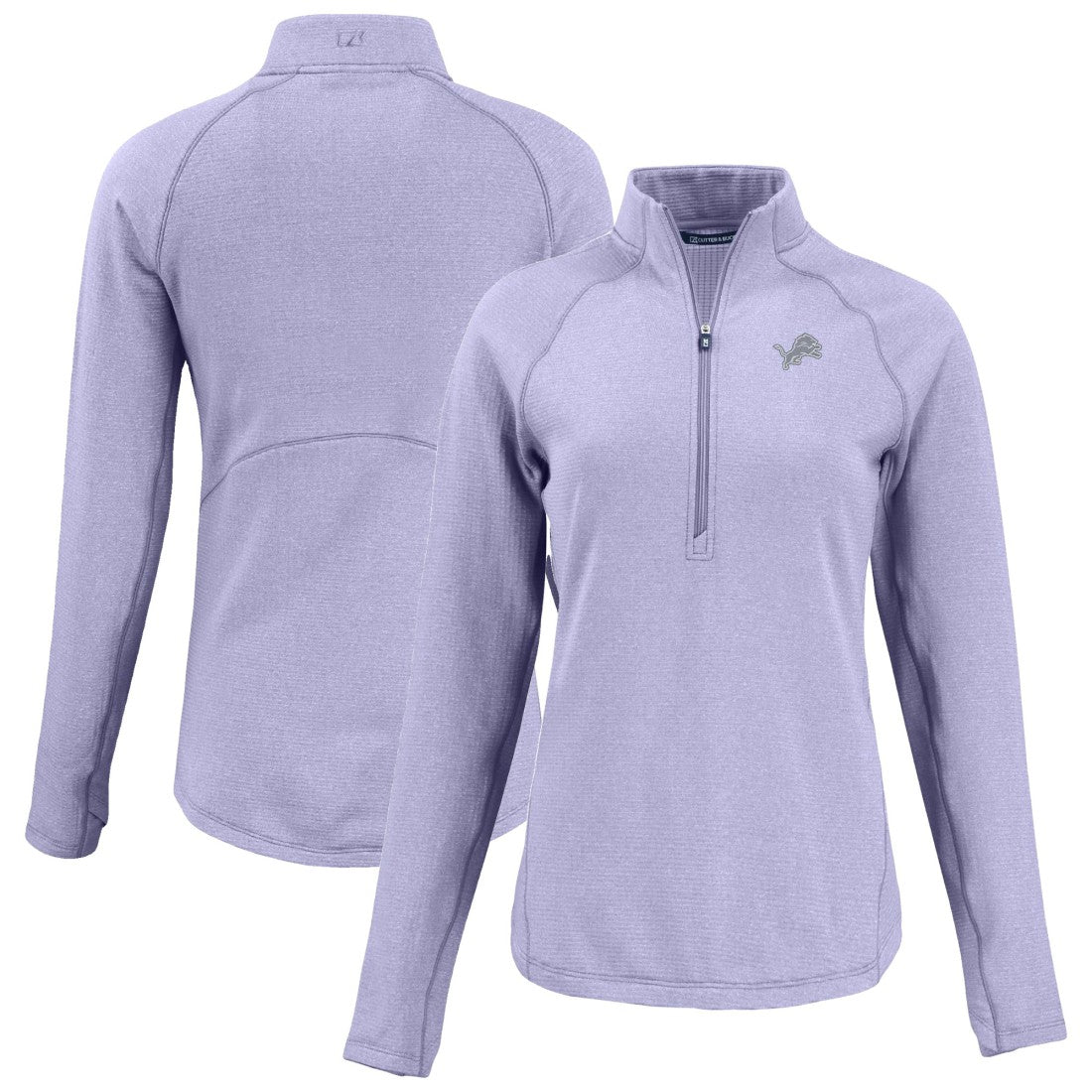 Detroit Lions Cutter & Buck Women's Peshastin Eco Fleece Recycled Half-Zip Top Purple