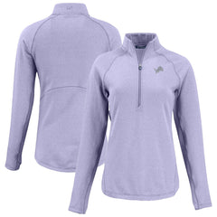 Detroit Lions Cutter & Buck Women's Peshastin Eco Fleece Recycled Half-Zip Top Purple